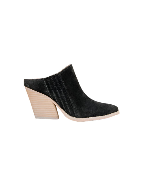 Kvinnors Chunky Hill Wedge Mule Öppen Bakdel Svart 0