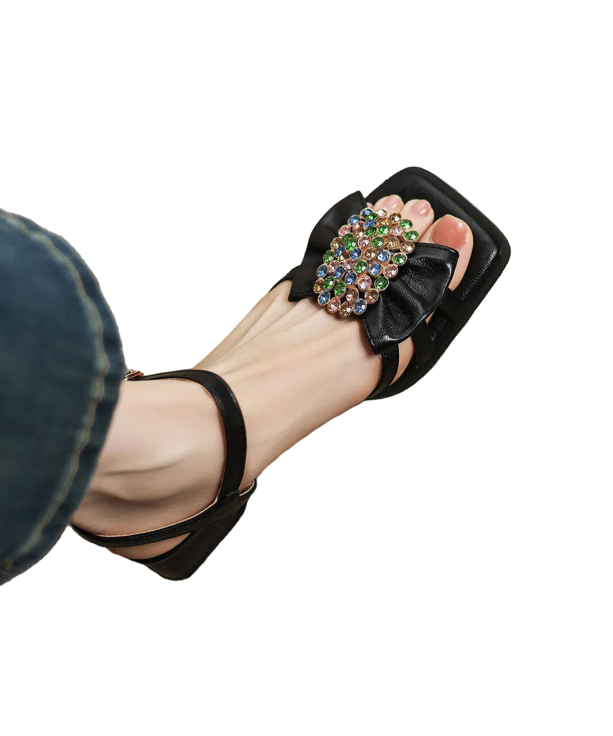 Kvinnors Chunky Sandaler med Båge 0