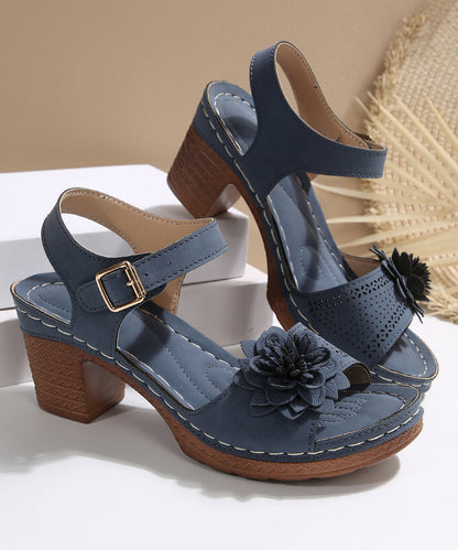 Kvinnors Chunky Sandaler med Blommönster 3