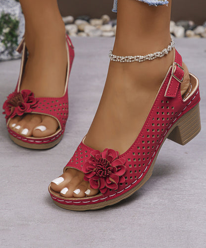 Kvinnors Chunky Sandaler med Blommönster 3