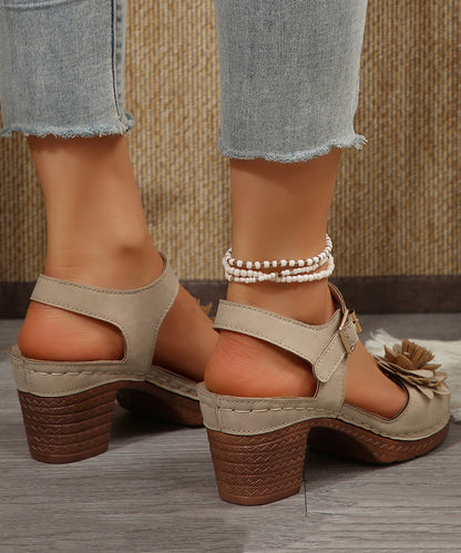 Kvinnors Chunky Sandaler med Blommönster 4