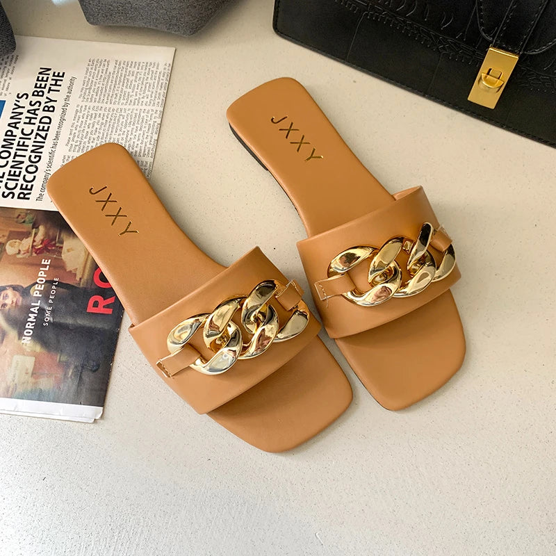 Kvinnors Chunky Sandaler med Kedjedetaljer 5