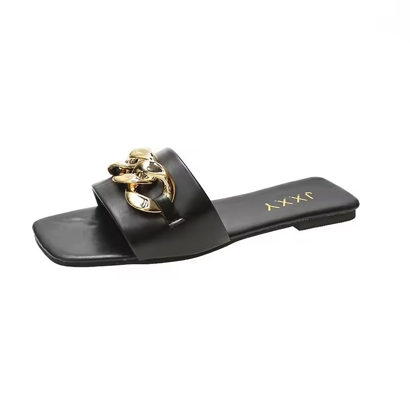 Kvinnors Chunky Sandaler med Kedjedetaljer 8