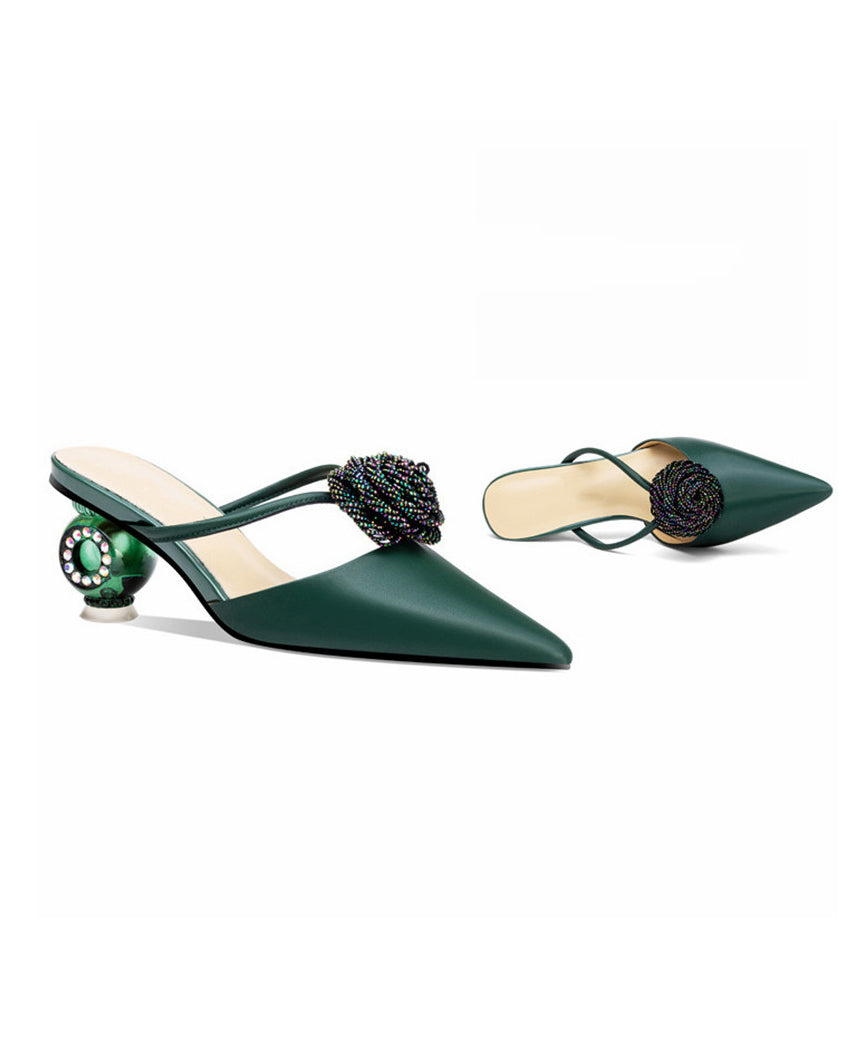 Kvinnors Chunky Slide Sandaler med Blommotiv 3