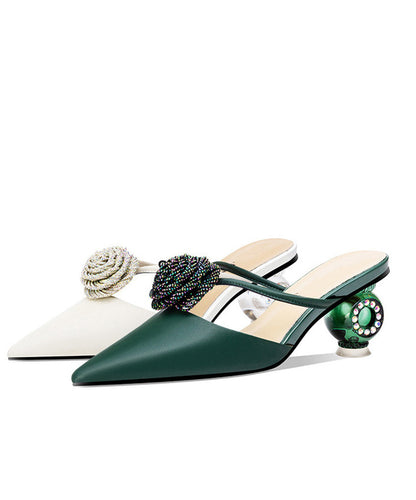 Kvinnors Chunky Slide Sandaler med Blommotiv 4