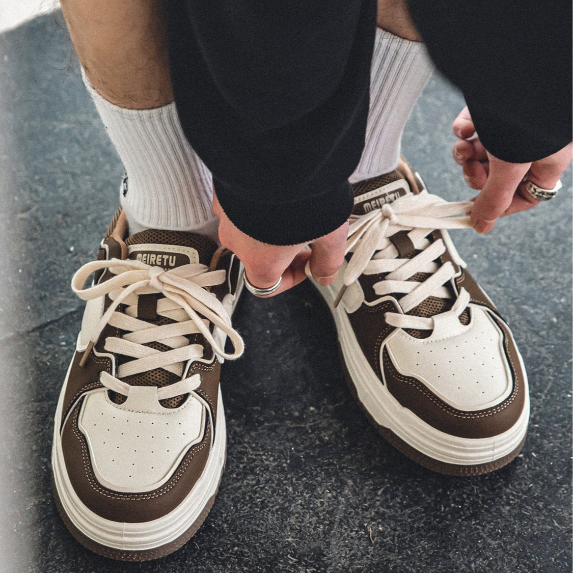 Kvinnors Chunky Sneakers Ventilerande Design 3