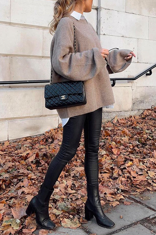 Kvinnors Crewneck Tröja med Drop Shoulder 2