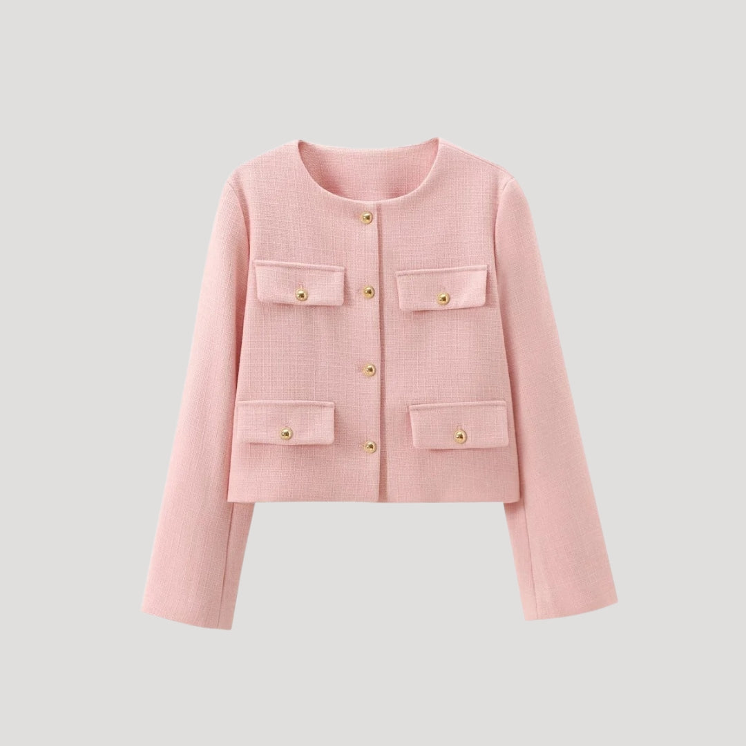 Kvinnors Croppad Cardigan med Knappfront 1