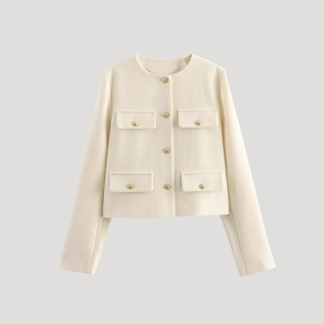 Kvinnors Croppad Cardigan med Knappfront 4