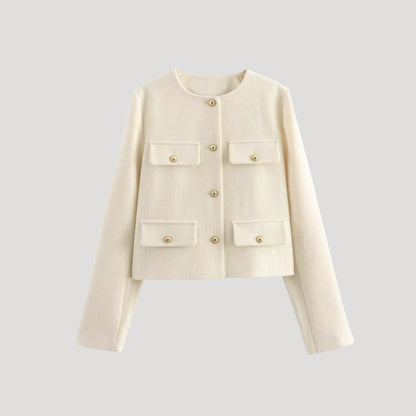 Kvinnors Croppad Cardigan med Knappfront 4