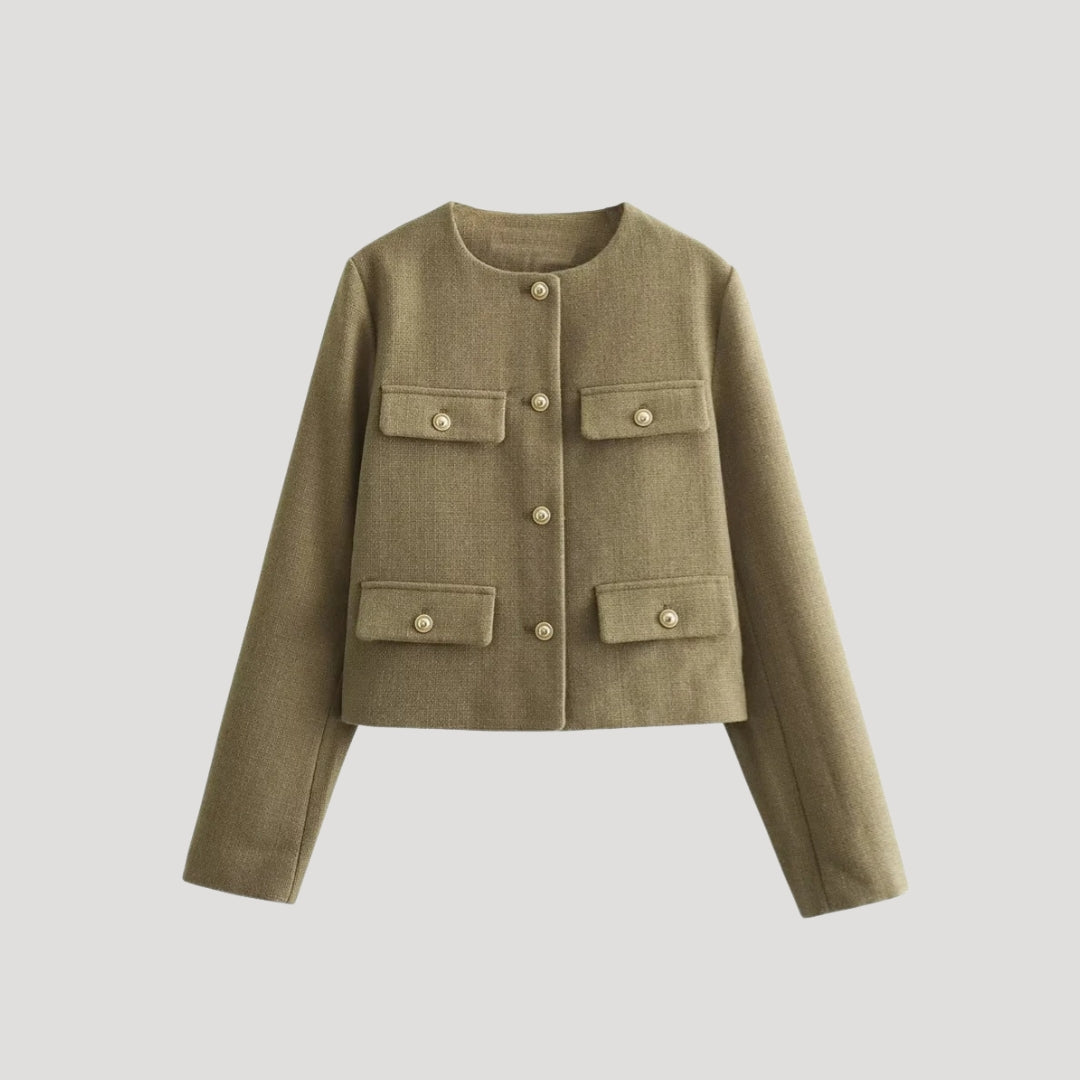 Kvinnors Croppad Cardigan med Knappfront 5