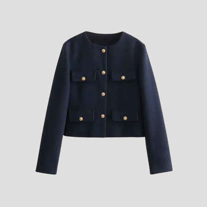 Kvinnors Croppad Cardigan med Knappfront 6