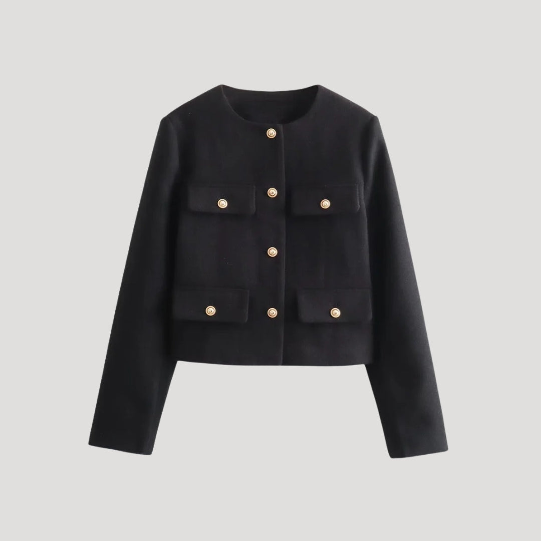Kvinnors Croppad Cardigan med Knappfront 7