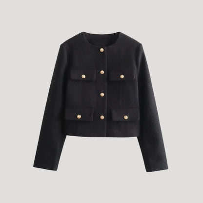 Kvinnors Croppad Cardigan med Knappfront 7
