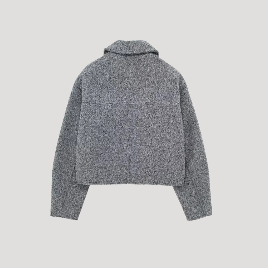 Kvinnors Croppad Jacka med Strukturerad Design 1