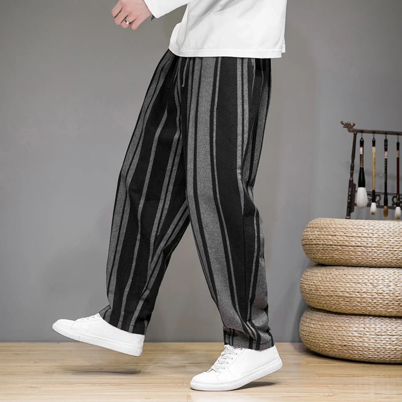 Kvinnors Cropped Byxor med Randmönster 5