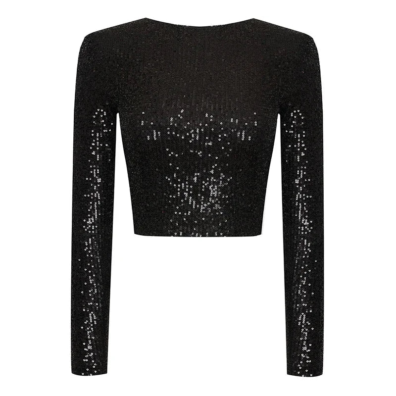 Kvinnors Cropped Top med Paljetter 5