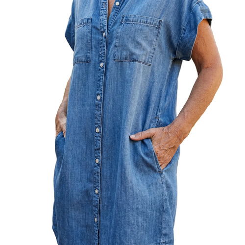 Kvinnors Denim Klänning Avslappnad Chic 0