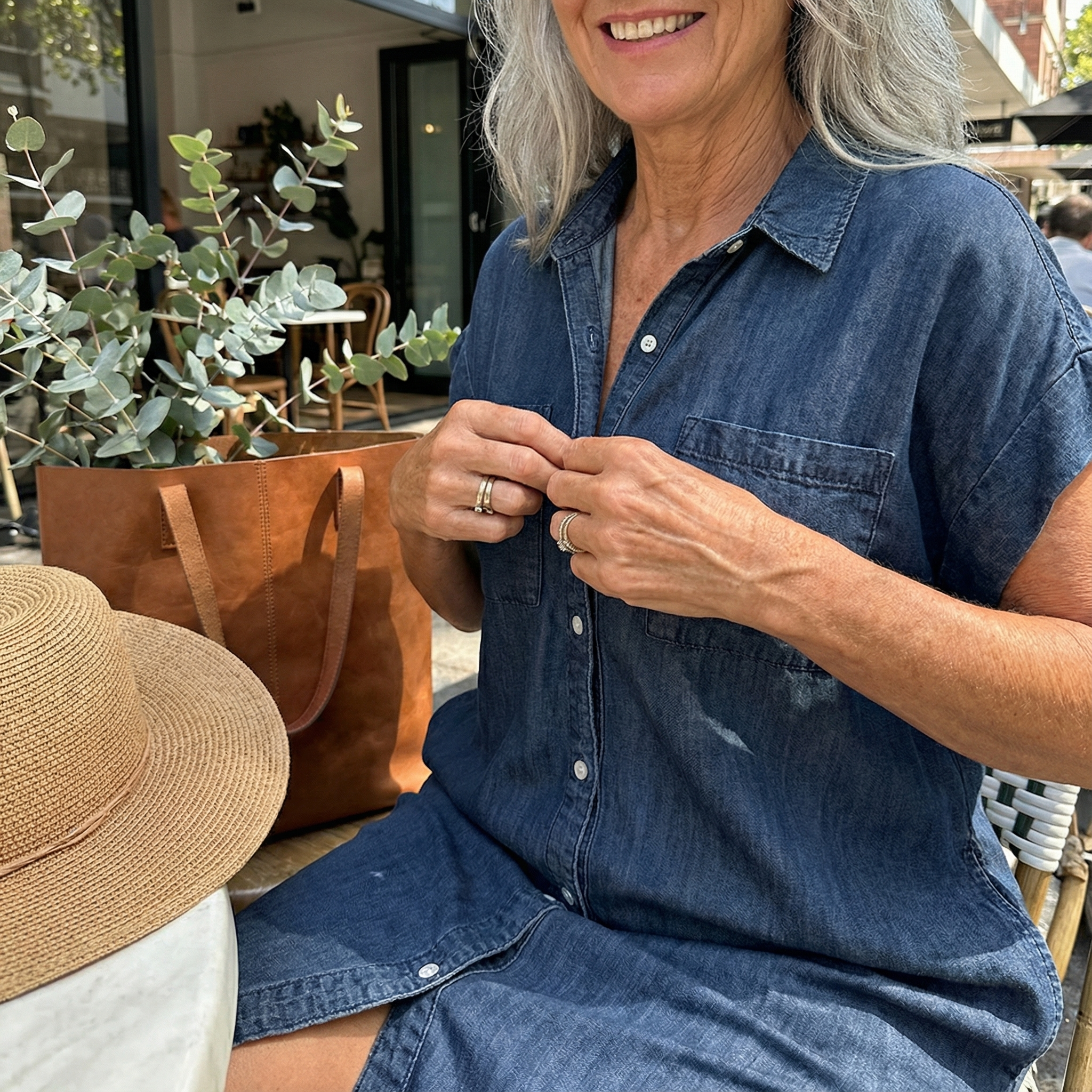 Kvinnors Denim Klänning Avslappnad Chic 4