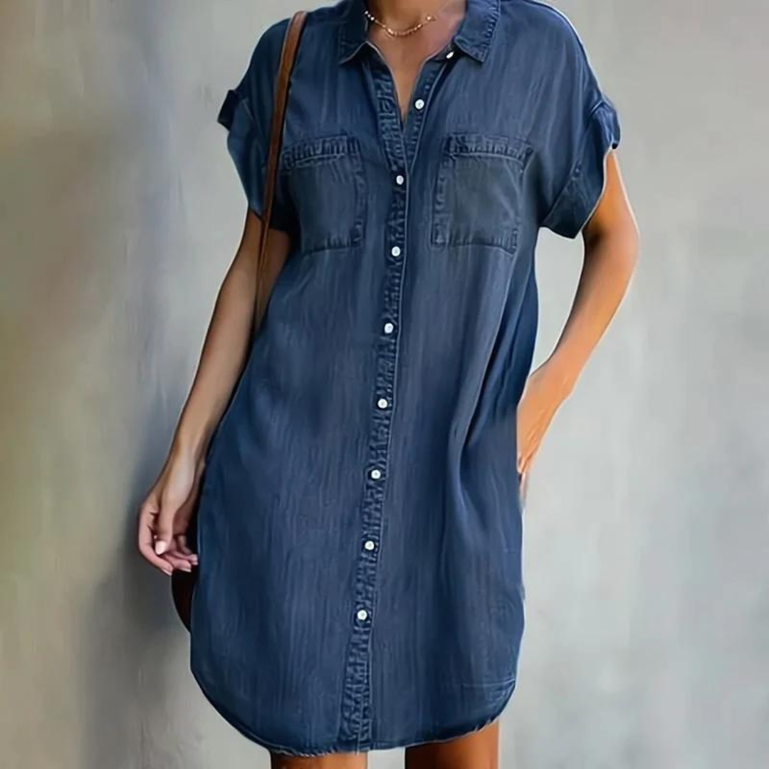Kvinnors Denimklänning Lätt och Bekväm 2