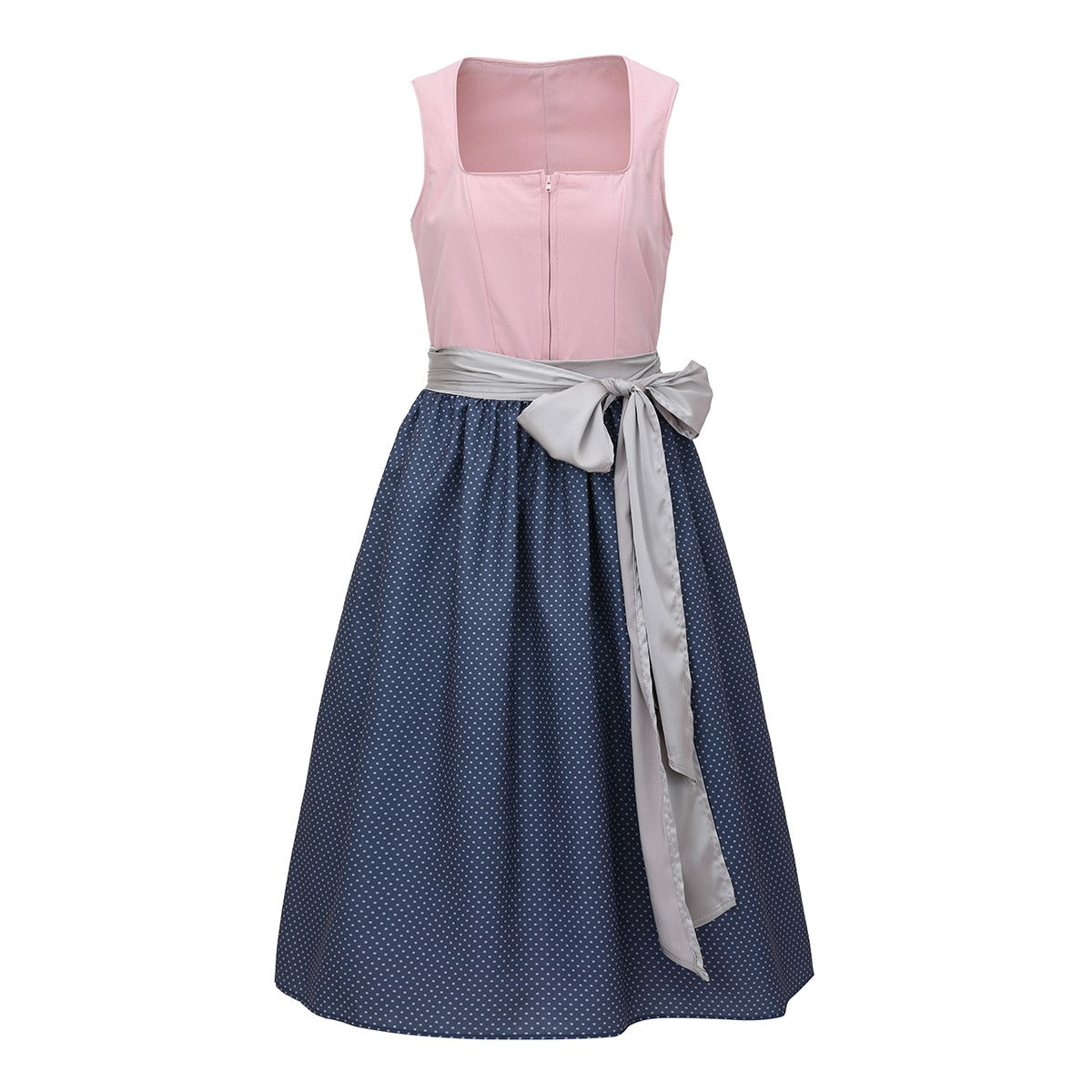 Kvinnors Dirndl Klänning Vintage Stil Polyester Rosa 1