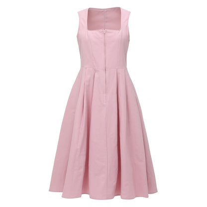 Kvinnors Dirndl Klänning Vintage Stil Polyester Rosa 3