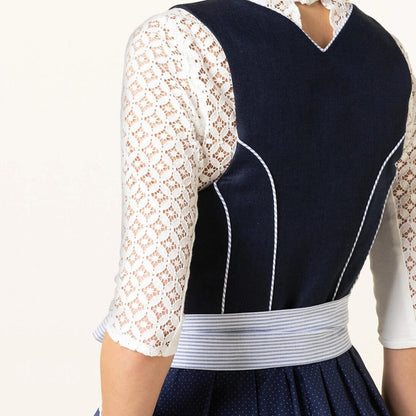 Kvinnors Dirndlklänning Blommönster Polyester med Schürze 2