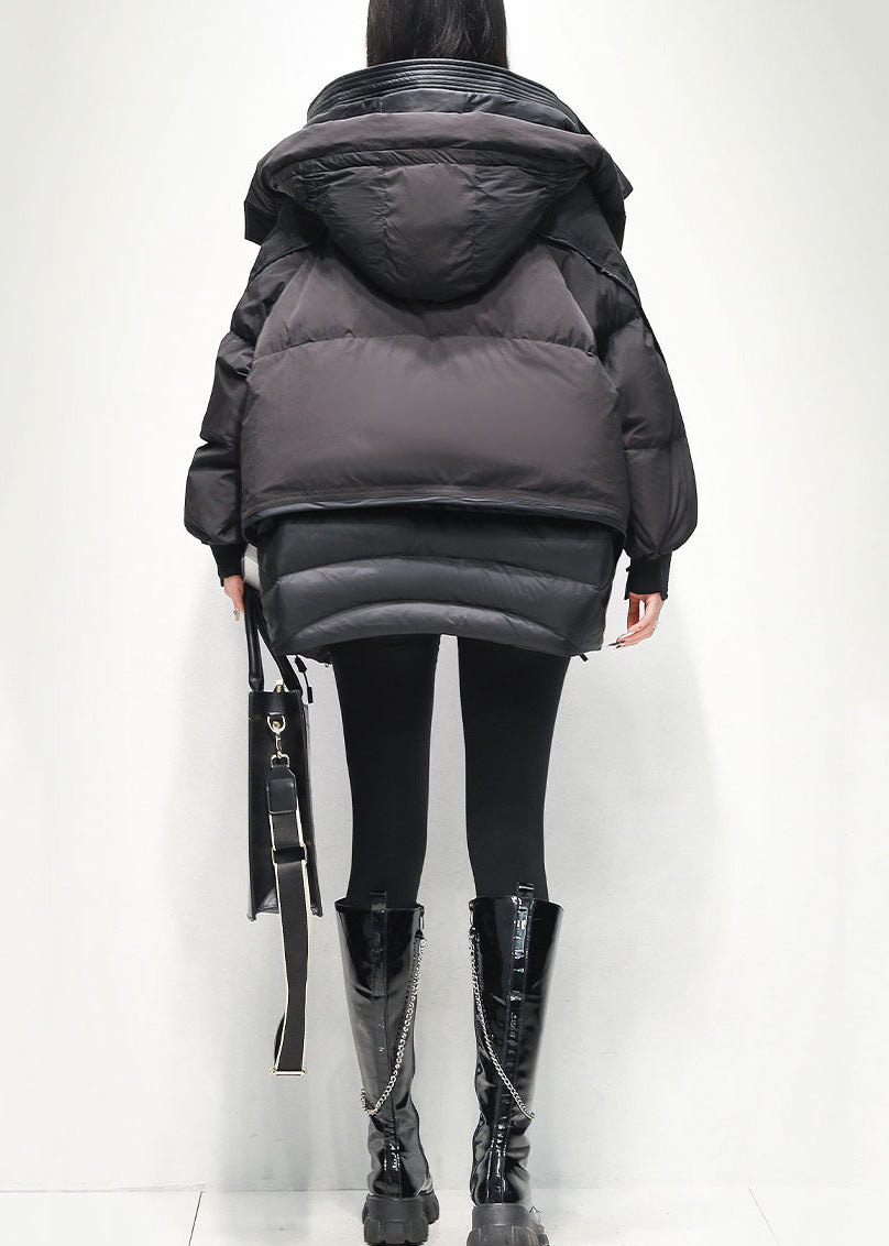 Kvinnors Dunjacka med Huvfickor Modern Vinterjacka 4