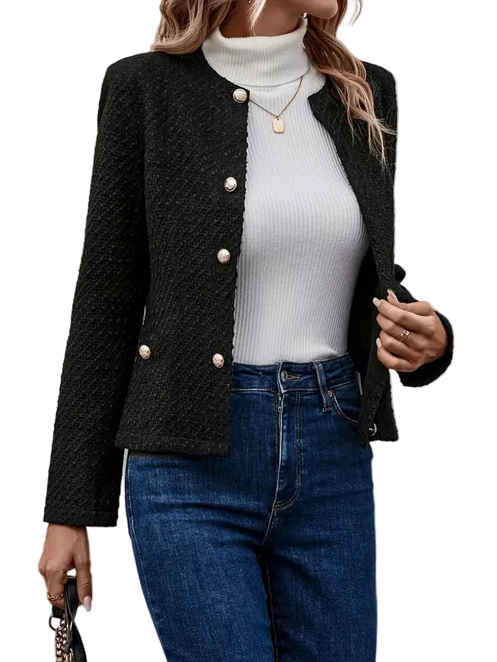 Kvinnors Enkelknäppt Jacka Klassisk Stil 0