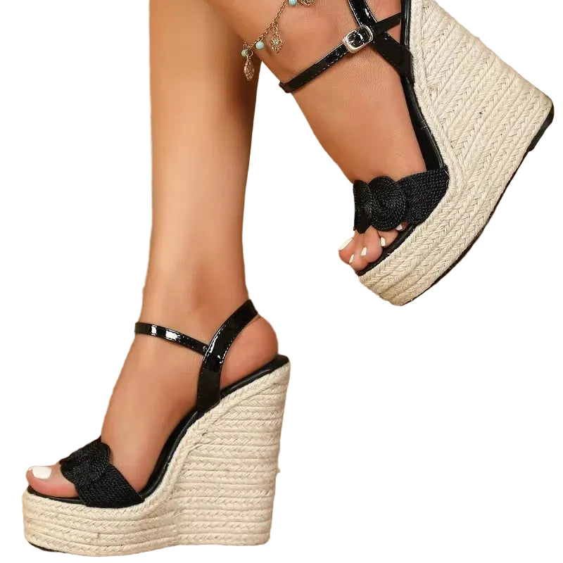 Kvinnors Espadrille Wedge med Öppen Tå 0