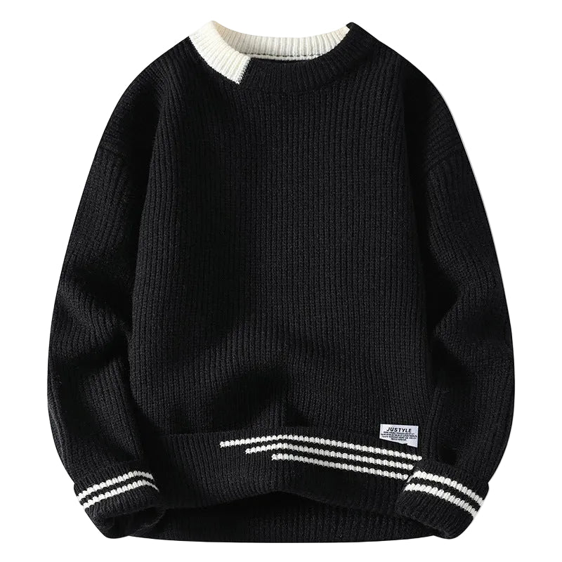 Kvinnors Färgblockerad Pullover med Besättningsringning 0