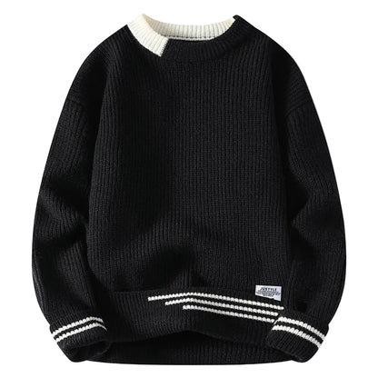 Kvinnors Färgblockerad Pullover med Besättningsringning 0
