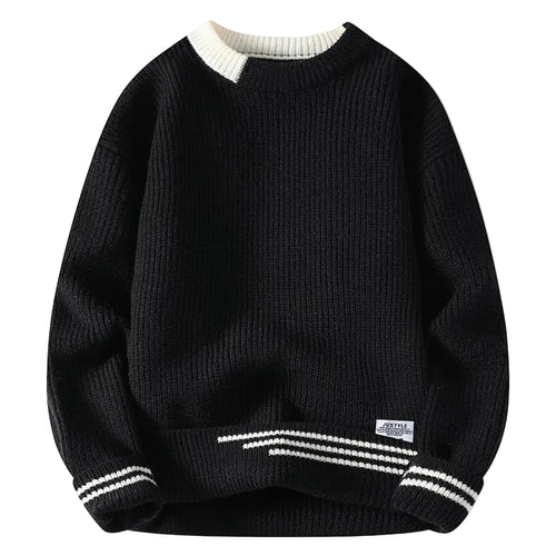 Kvinnors Färgblockerad Pullover med Besättningsringning 0