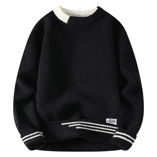 Kvinnors Färgblockerad Pullover med Besättningsringning 0