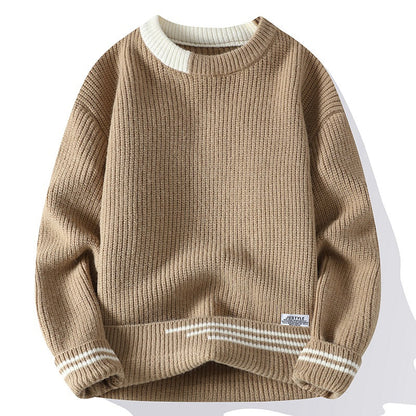 Kvinnors Färgblockerad Pullover med Besättningsringning 1