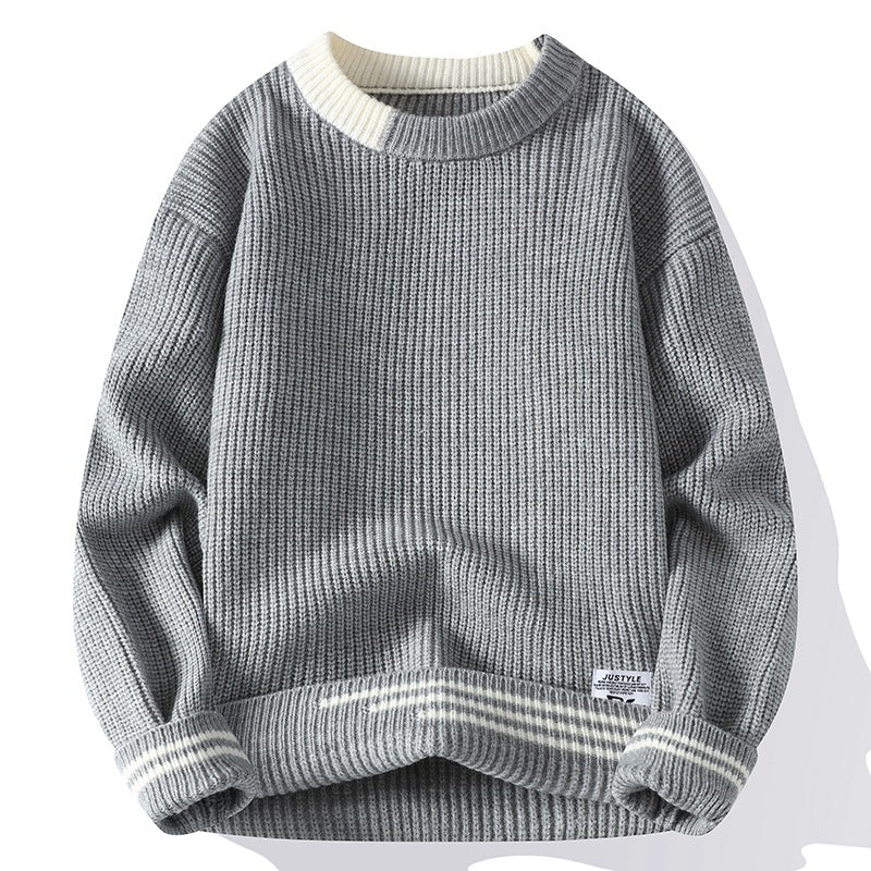 Kvinnors Färgblockerad Pullover med Besättningsringning 2