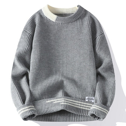 Kvinnors Färgblockerad Pullover med Besättningsringning 2