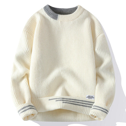 Kvinnors Färgblockerad Pullover med Besättningsringning 3
