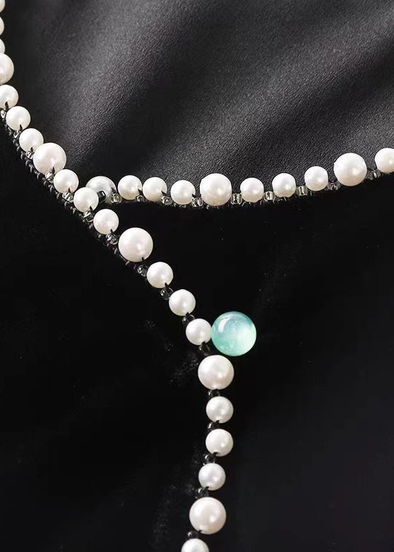 Kvinnors Fest Topp med Pärldetaljer och Patchwork-design 2