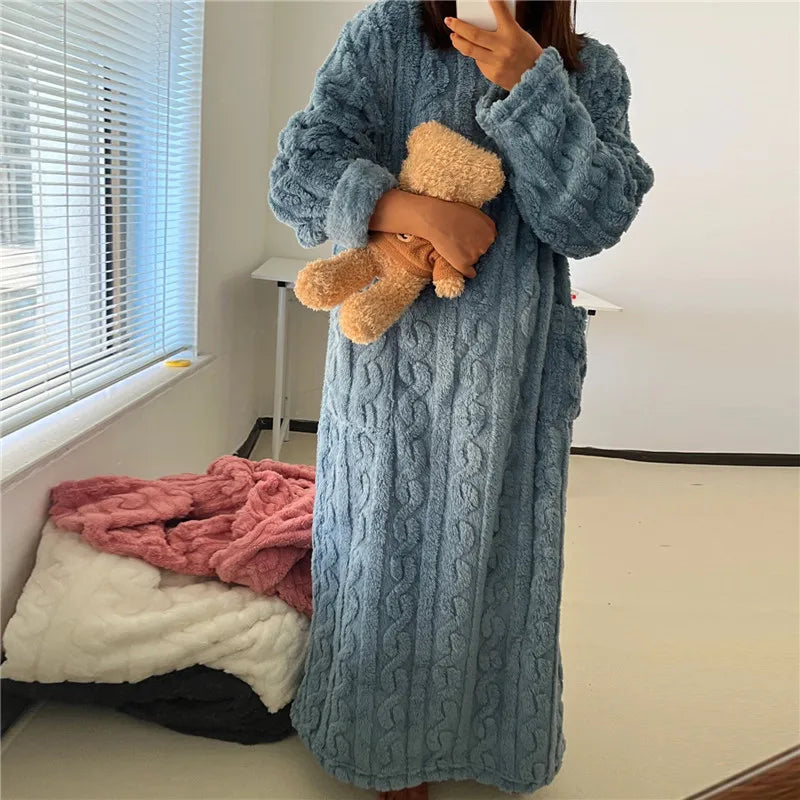 Kvinnors Fleece Klänning Mysig 1