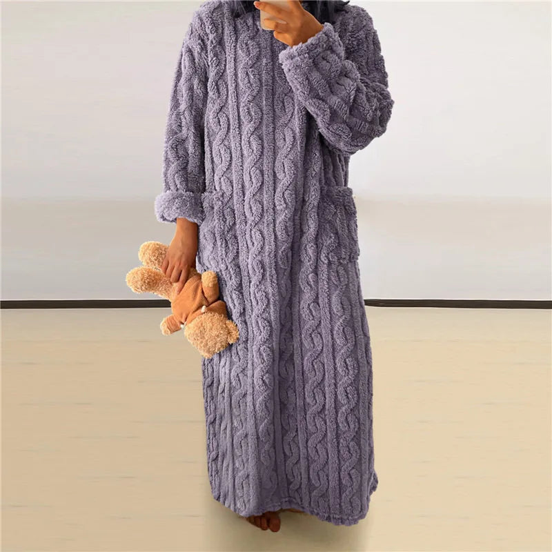 Kvinnors Fleece Klänning Mysig 9