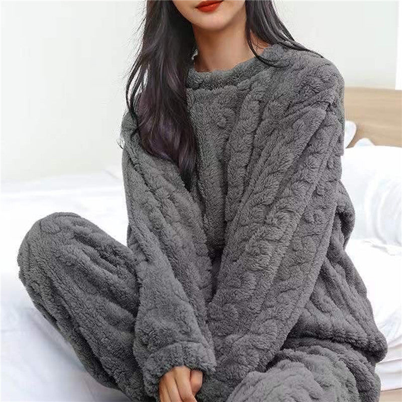 Kvinnors Fleece Pyjamaset för Bekväm Avkoppling 3