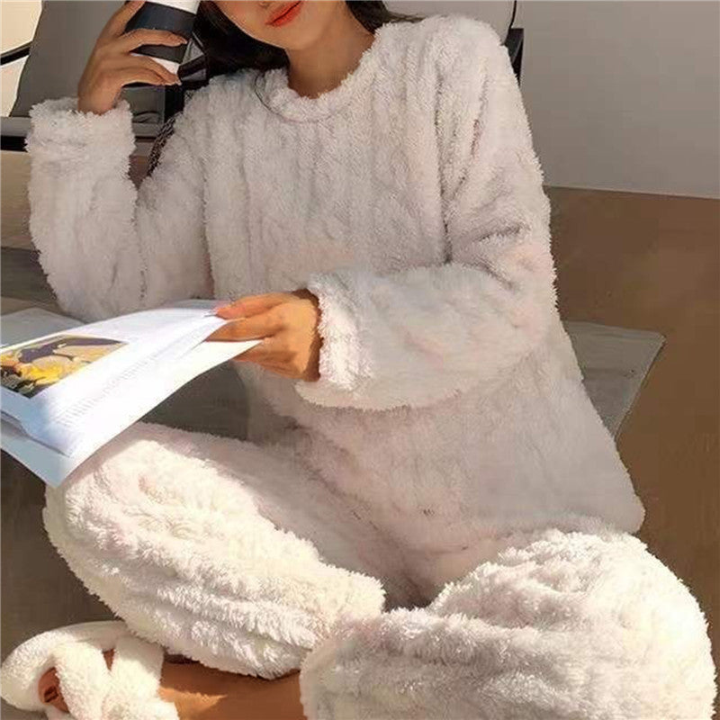 Kvinnors Fleece Pyjamaset för Bekväm Avkoppling 4