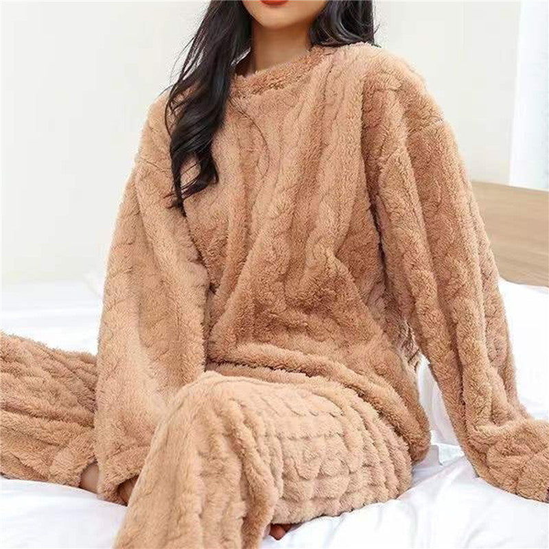 Kvinnors Fleece Pyjamaset för Bekväm Avkoppling 6