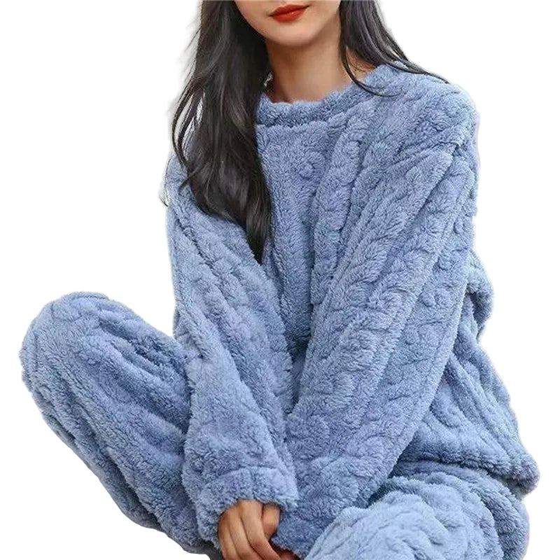 Kvinnors Fleece Pyjamasset Mysigt 0