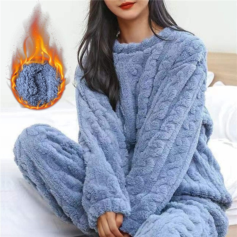 Kvinnors Fleece Pyjamasset Mysigt 2