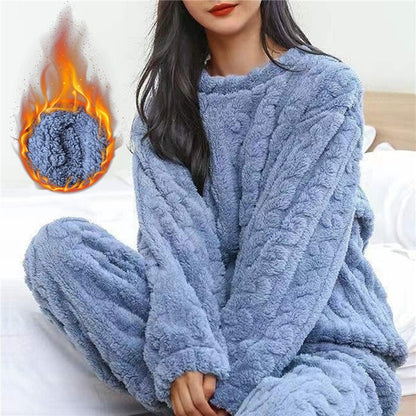Kvinnors Fleece Pyjamasset Mysigt 2