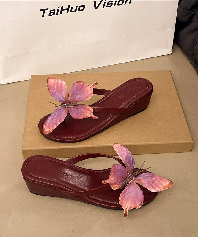 Kvinnors Flip Flops Handgjorda med Fjärilsmotiv 3