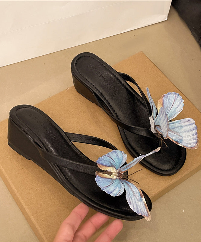 Kvinnors Flip Flops Handgjorda med Fjärilsmotiv 4