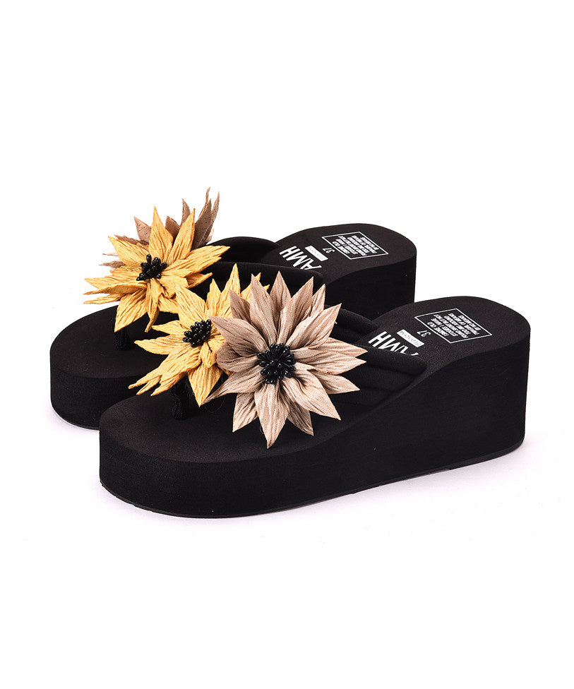 Kvinnors Flip Flops med Blommönster 4